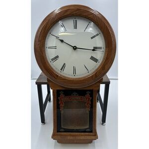 Vintage Royal Crown Cola Wood and Glass Wall Pendulum Clock Wisconsin Clock Co